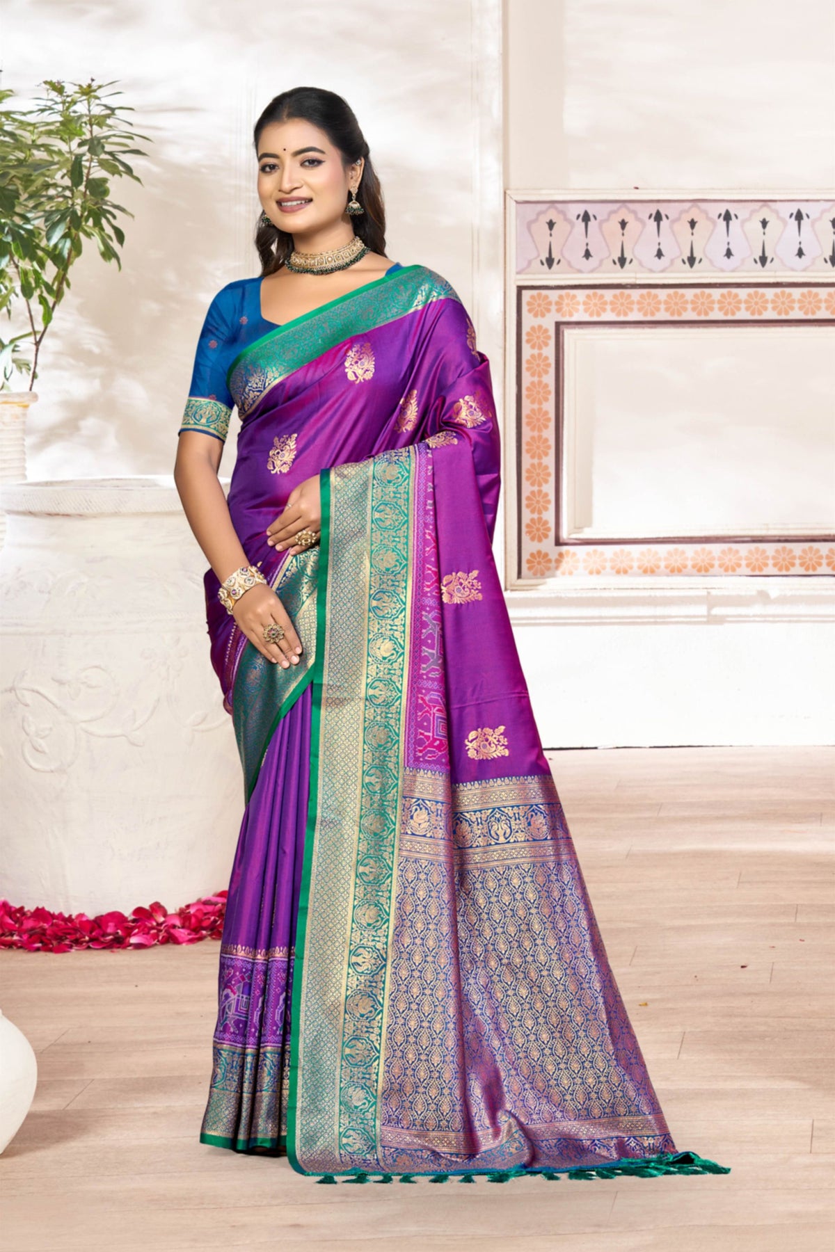 Vibrant Purple Soft Silk Woven Designer Saree for Women