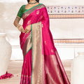 Radiant Rani Pink Soft Silk Woven Designer Saree