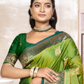 Lustrous Parrot Green Soft Silk Woven Designer Saree for Women
