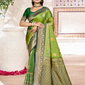 Lustrous Parrot Green Soft Silk Woven Designer Saree for Women
