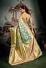 Dazzling Teal Blue Premium Soft Silk Weaving Designer Saree for Women