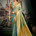 Dazzling Teal Blue Premium Soft Silk Weaving Designer Saree for Women