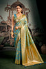 Dazzling Teal Blue Premium Soft Silk Weaving Designer Saree for Women