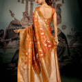 Radiant Orange Premium Soft Silk Weaving Designer Saree for Women