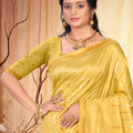 Gorgeous Golden Assam Silk Saree Weaving Work for Women
