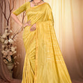 Gorgeous Golden Assam Silk Saree Weaving Work for Women