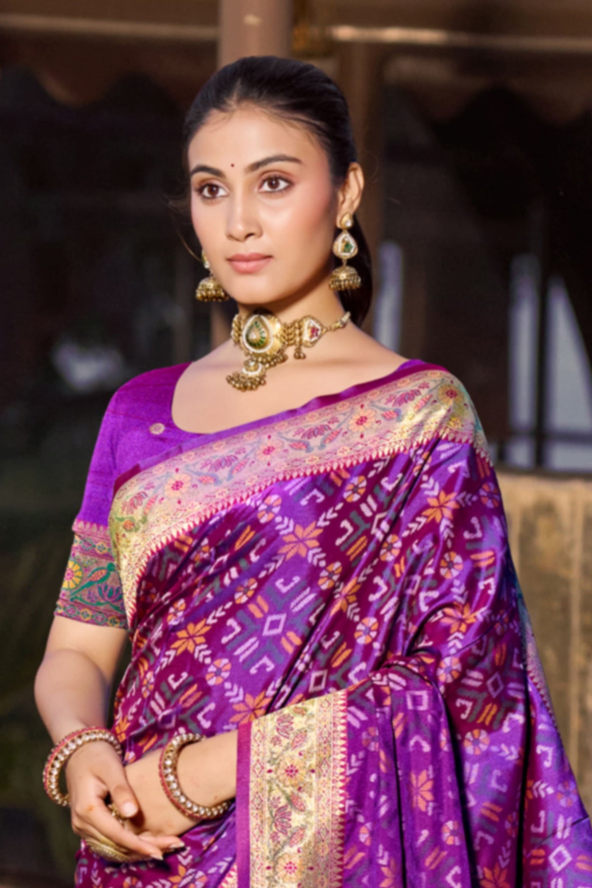 Royal Purple Soft Silk Saree with Weaving Work for Women