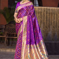 Royal Purple Soft Silk Saree with Weaving Work for Women