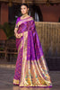 Royal Purple Soft Silk Saree with Weaving Work for Women