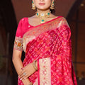 Vibrant Rani Pink Soft Silk Saree with Traditional Weaving Work for Women