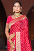 Vibrant Rani Pink Soft Silk Saree with Traditional Weaving Work for Women