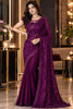Radiant Purple Georgette Silk Saree with Sequin Work for Women