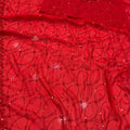Premium Red NC Moss Saree Sequin Embroidery Work for Women