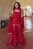 Stunning Red Georgette Sharara Suit Set Digital Print Work and Matching Dupatta