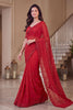 Premium Red NC Moss Saree Sequin Embroidery Work for Women