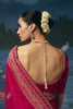 Radiant Rani Pink Dola Silk Saree with Handwork, Cut Dana, Beads Work for Women