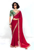 Maroon Georgette Saree with Designer Lace Border Party Wear