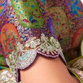 Olive Green Georgette Saree with Embroidered Lace Border