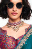 Teal Blue Georgette Saree Silver Lace Border Designer Printed Blouse
