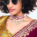 Wine Purple Georgette Saree Heavy Embroidered Border Designer Blouse