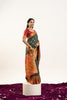 Designer Bottle Green Patola Silk Saree with Rich Red Contrast Blouse