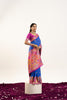 Royal Blue Patola Printed Silk Saree with Rich Pallu Contrast Pink Blouse