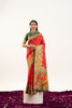 Traditional Red Patola Silk Saree Gold Zari Festive Wear Saree