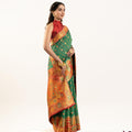 Green Patola Print Silk Saree with Rich Contrast Border Traditional Pallu