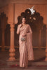 Beautiful Peach Pink Banarasi Silk Woven Designer Hand Work Saree for Women