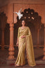 Elegant Golden Yellow Banarasi Silk Woven Designer Hand Work Saree for Women
