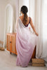 Stylish Lavender Fendy Satin Woven Designer Saree with Beads Work for Women