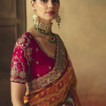 Radiant Yellow Pure Georgette Saree Weaving Work Embroidered Border for Women