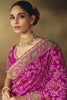 Dazzling Rani Pink Pure Georgette Saree Weaving Work Embroidered Border for Women