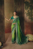 Regal Emerald Green Pure Georgette Saree Weaving Work and Embroidered Border for Women