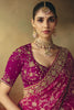 Stunning Purple Pure Georgette Saree Weaving Work Embroidered Border for Women