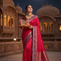 Stunning Rani Pink Soft Silk With Blend Zari Weaving Work Designer Saree for Women