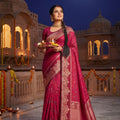 Adorable Rani Pink Soft Silk Zari Weaving Work Designer Saree for Women