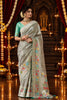 Sophisticated Silver Pure Munga Silk Saree Zari Work for Women