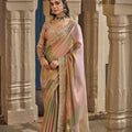 Graceful Multicolor Silk Saree Heavy Embroidery Work for Women