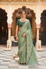 Elegant Mint Green Soft Tissue Saree with Embroidery Work for Women