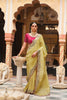 Stylish Yellow Soft Tissue Saree with Embroidery Work for Women