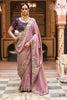 Beautiful Pink Soft Tissue Saree with Embroidery Work for Women