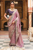 Beautiful Pink Soft Tissue Saree with Embroidery Work for Women
