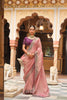 Lovely Baby Pink Soft Tissue Saree Embroidery Work for Women