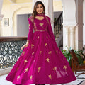 Luxury Rani Pink Faux Georgette Thread Work Palazzo Suit Set with Designer Dupatta