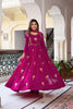 Luxury Rani Pink Faux Georgette Thread Work Palazzo Suit Set with Designer Dupatta