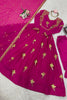Luxury Rani Pink Faux Georgette Thread Work Palazzo Suit Set with Designer Dupatta