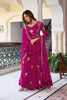 Luxury Rani Pink Faux Georgette Thread Work Palazzo Suit Set Designer Dupatta