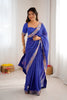 Royal Blue Faux Georgette Saree with Thread & Sequins Embroidery for Women