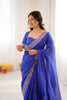 Royal Blue Faux Georgette Saree with Thread & Sequins Embroidery for Women